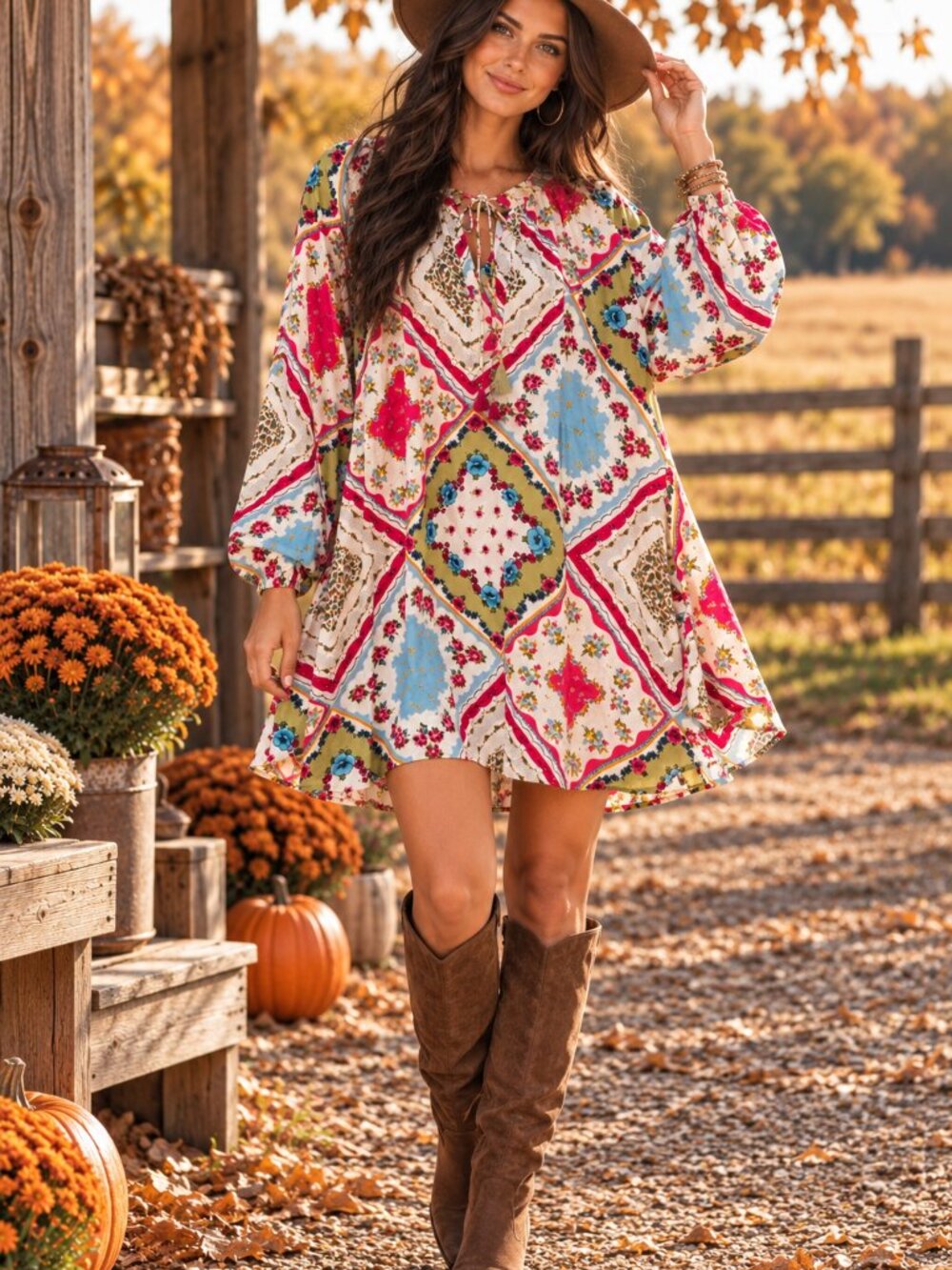 NWT Natural Life Camille Mini Dress Medium Handkerchief Mix Boho Patchwork